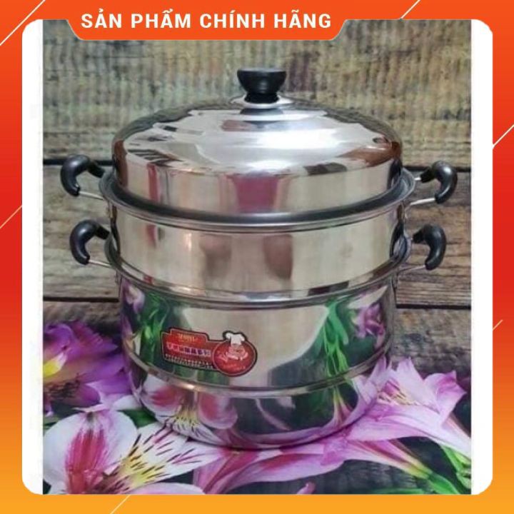 Nồi hấp inox 3  tầng hiện đại kích thước lớn, có thể sử dụng trên mọi loại bếp . [FREESHIP]