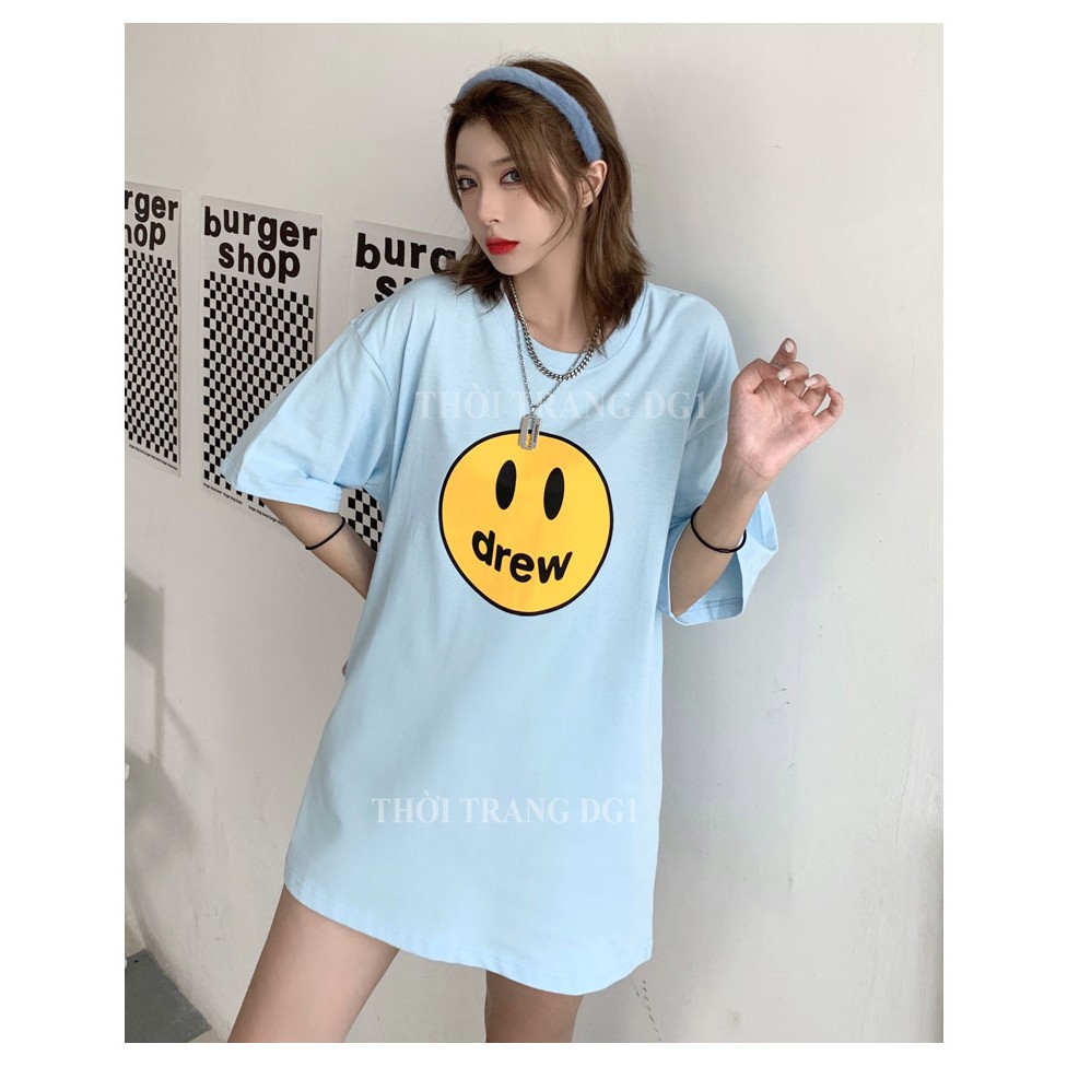 [FREE SHIP] D-rew House Cao Cấp Áo Thun Tay Lỡ Nam Nữ Unisex Form Rộng Chất Cotton Áo Phông Drew Nữ Tay Ngắn Dáng Rộng