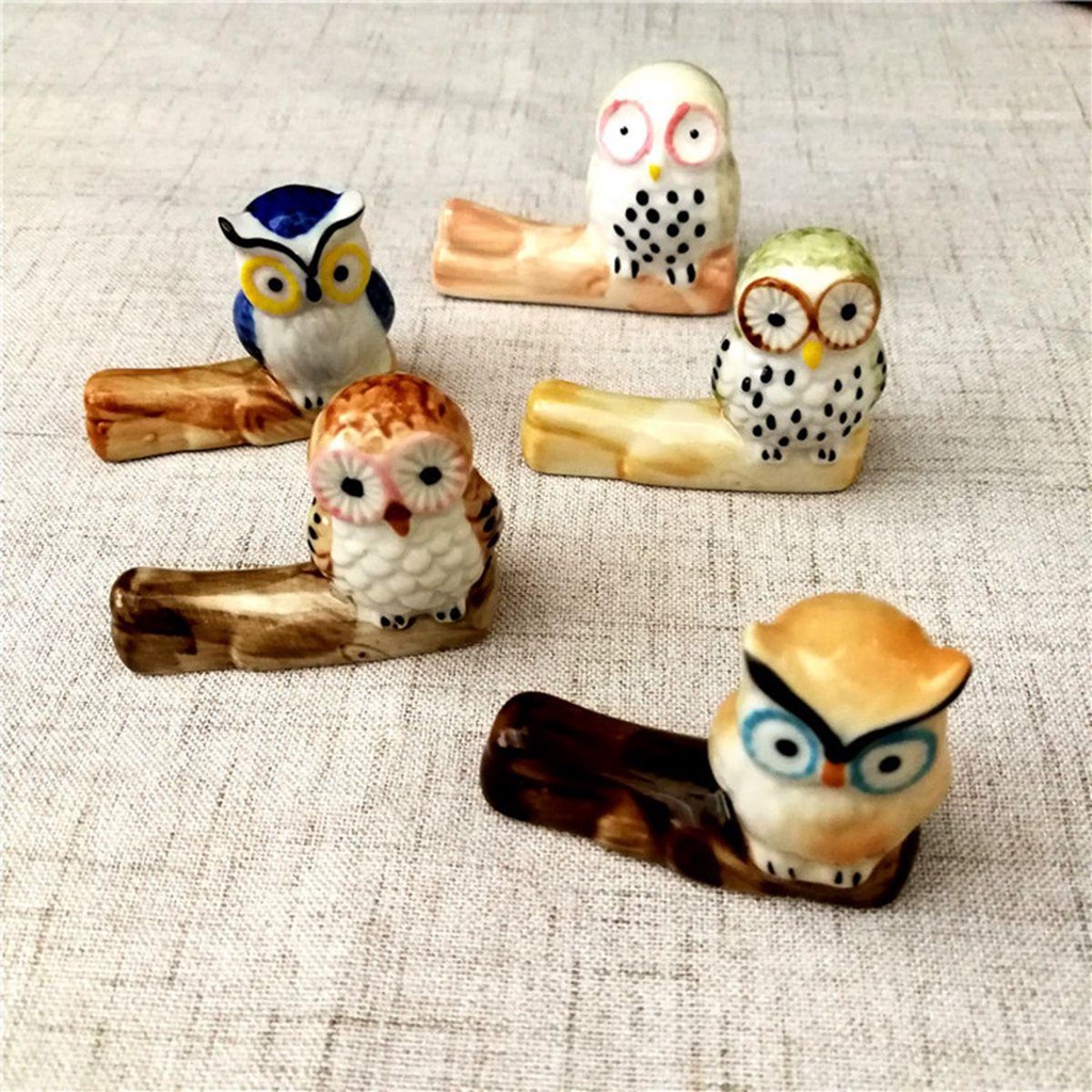 Giá Gác Đũa Bằng Sứ Hình Cú Mèo Dễ Thương