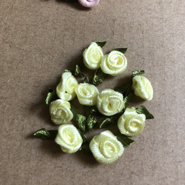 V4- Hoa hồng bằng ruy băng trang trí đồ handmade diy