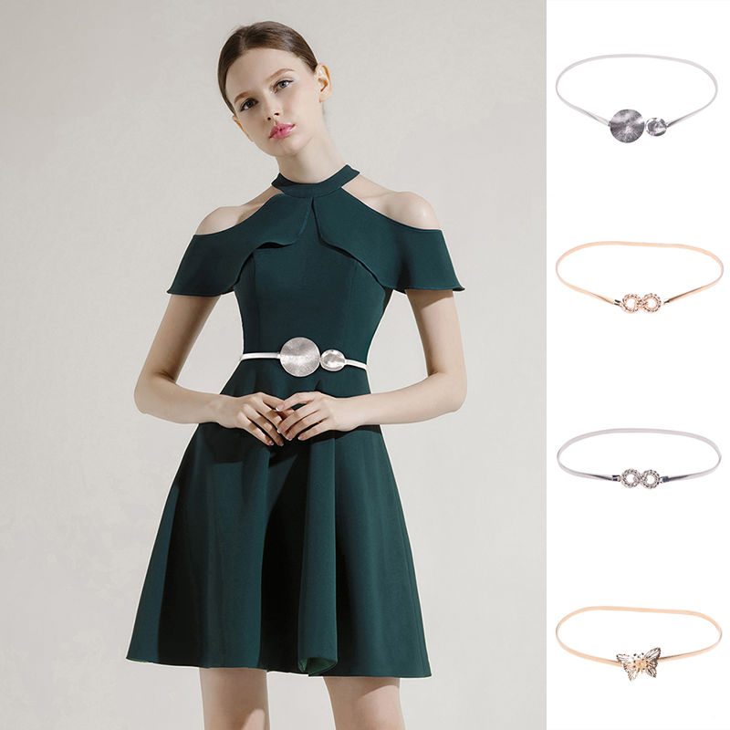 Dây thắt lưng da có khóa kim loại hình bông hoa/lá thời trang cho nữ