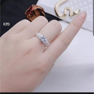 Nhẫn bạc ý đính đá ms80