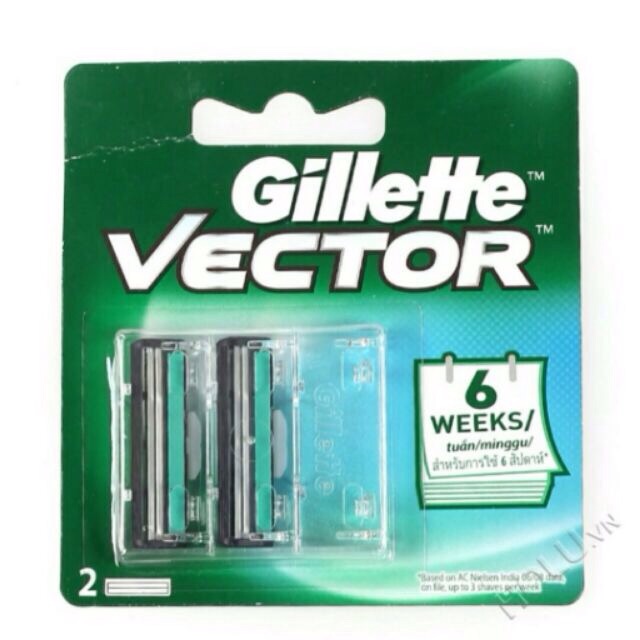 Vỉ dao cạo râu 2 lưỡi gillette Vector