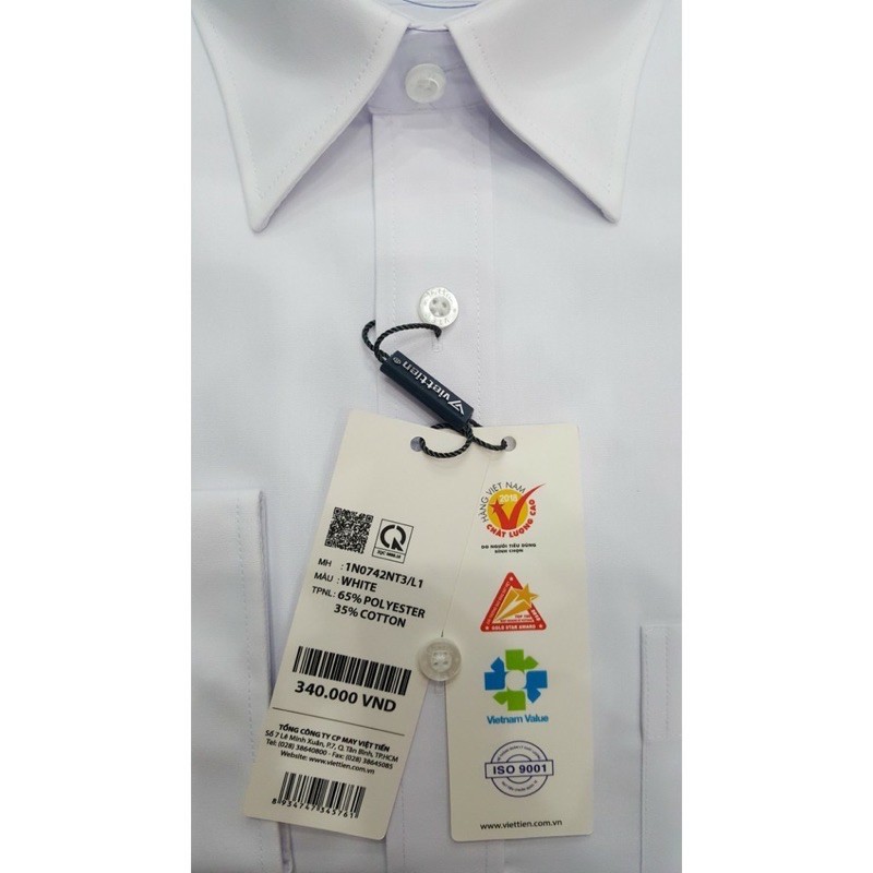 Somi Trắng Việt Tiến dài tay phom slim fit dáng ôm | BigBuy360 - bigbuy360.vn