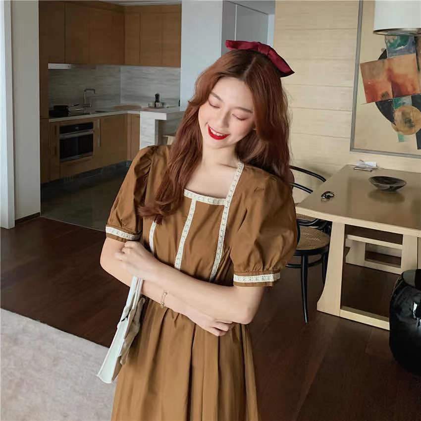 Đầm chiết eo phong cách retro thời trang cho nữ