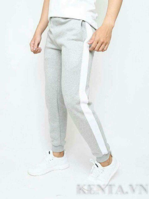 Quần jogger nam/nữ nỉ 1 sọc kèm ảnh thật