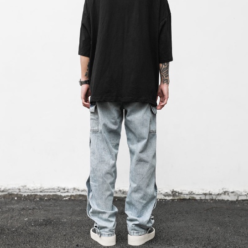 Quần Jeans ống rộng, túi hộp kết hợp 2 hàng cục cao cấp, Quần ống rộng phong cách Streetwear hottrend