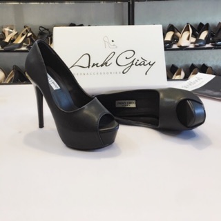 Giày cao gót hở mũi nâng đế trước 3p da lì gót đũa 12p JIMMYCHOO siêu cấp full hộp (ảnh thật kèm video) cực sang chảnh