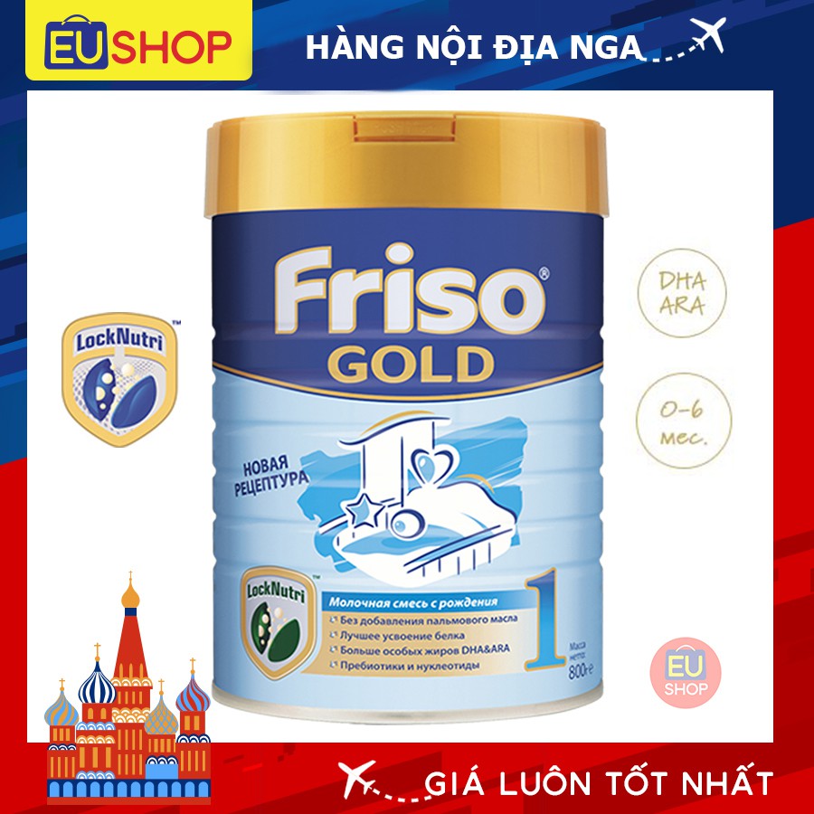 Sữa bột Friso Gold Nga với DHA ARA phát triển trí não và thị lực cho trẻ  Số 01  Hộp 800G