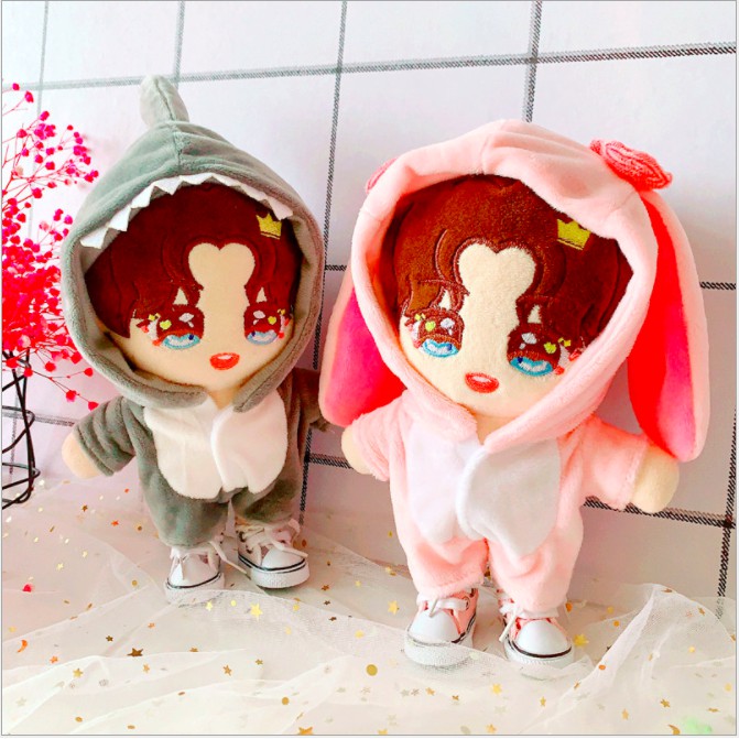 Outfit áo hoodie tai thú cho doll 20-22cm