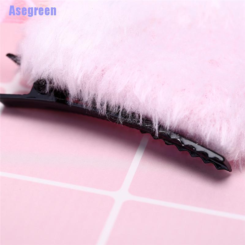 Kẹp tóc hình tai mèo phối lông đáng yêu cho nữ