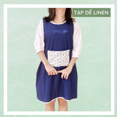 Tạp dề linen đan chéo sau lưng
