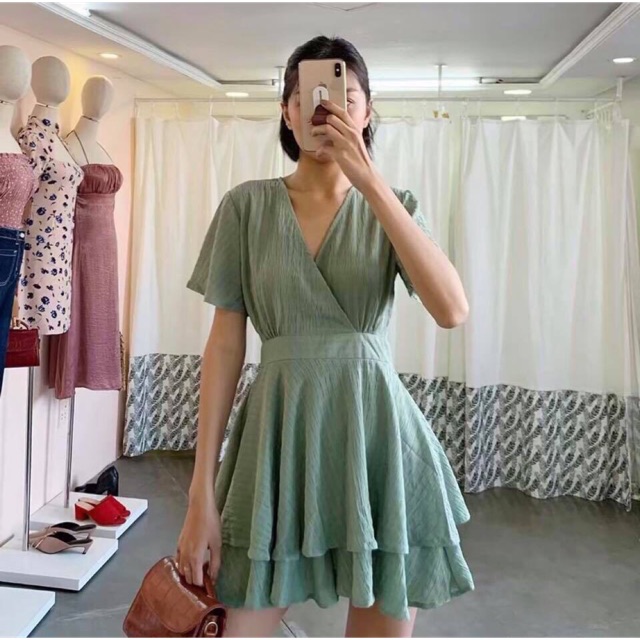 JUMP CỔ ĐẮP CHÉO XANH MINT KT