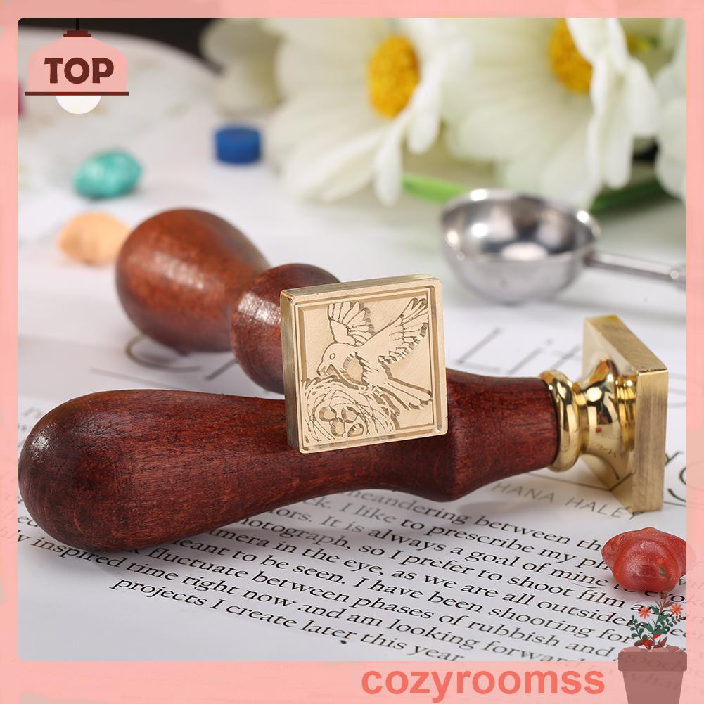 Con dấu sáp hình vuông chủ đề cây cảnh động vật phong cách retro dùng cho trang trí sổ tay