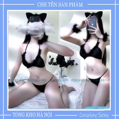 Cosplay Mèo Đen Sexy Đồ Lót Sexy Nữ Lọt Khe Cat Outfit BigSize - M600 TKVN