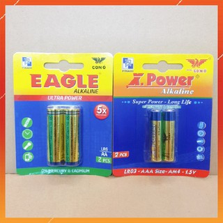 ⏩ [Vỉ 2 viên] Pin kiềm Alkaline AA và AAA Pinaco - 1.5V
