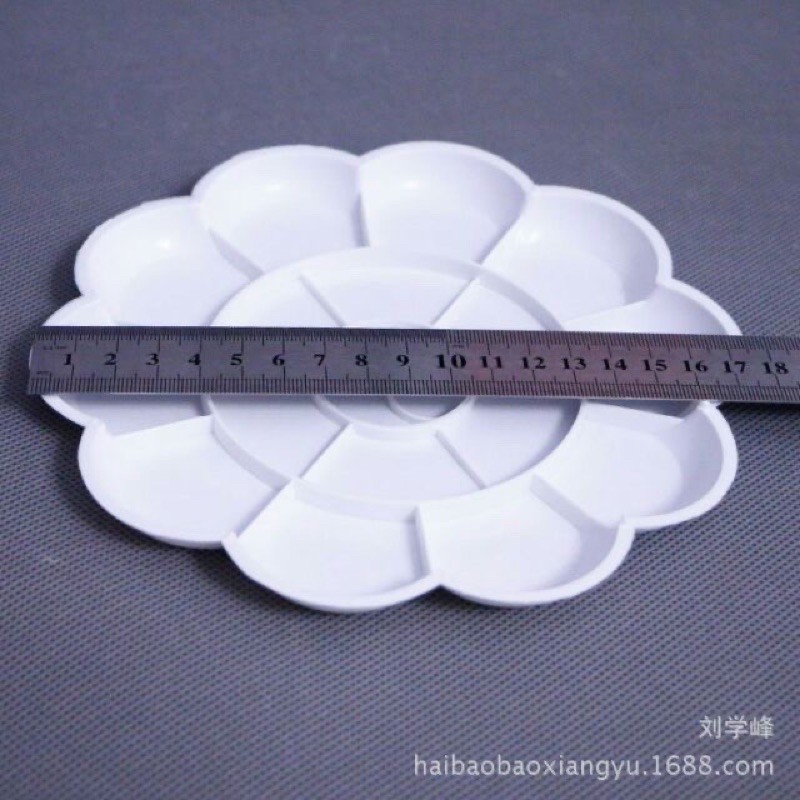 Khay pha màu hoa đào 18cm rẻ đẹp