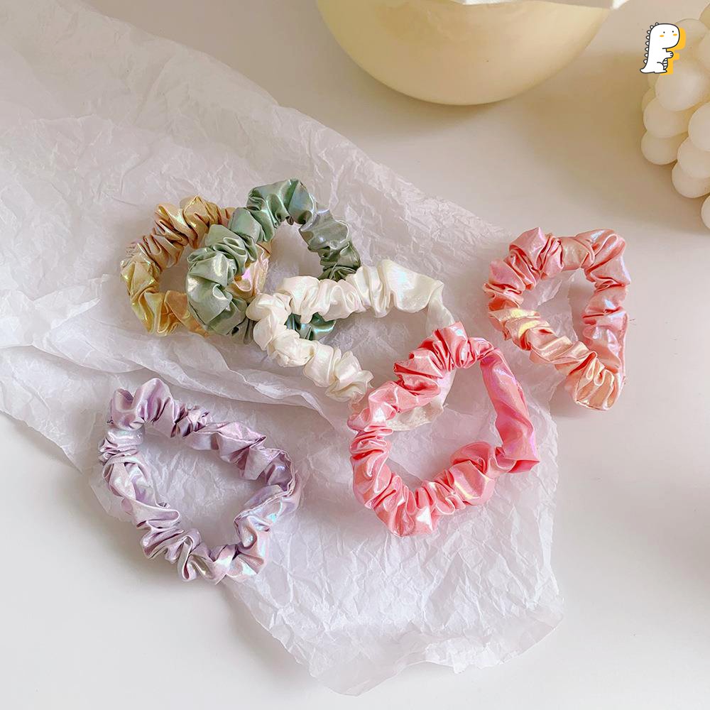 [Hàng có sẵn] Scrunchies thun cột vải dù Hologram