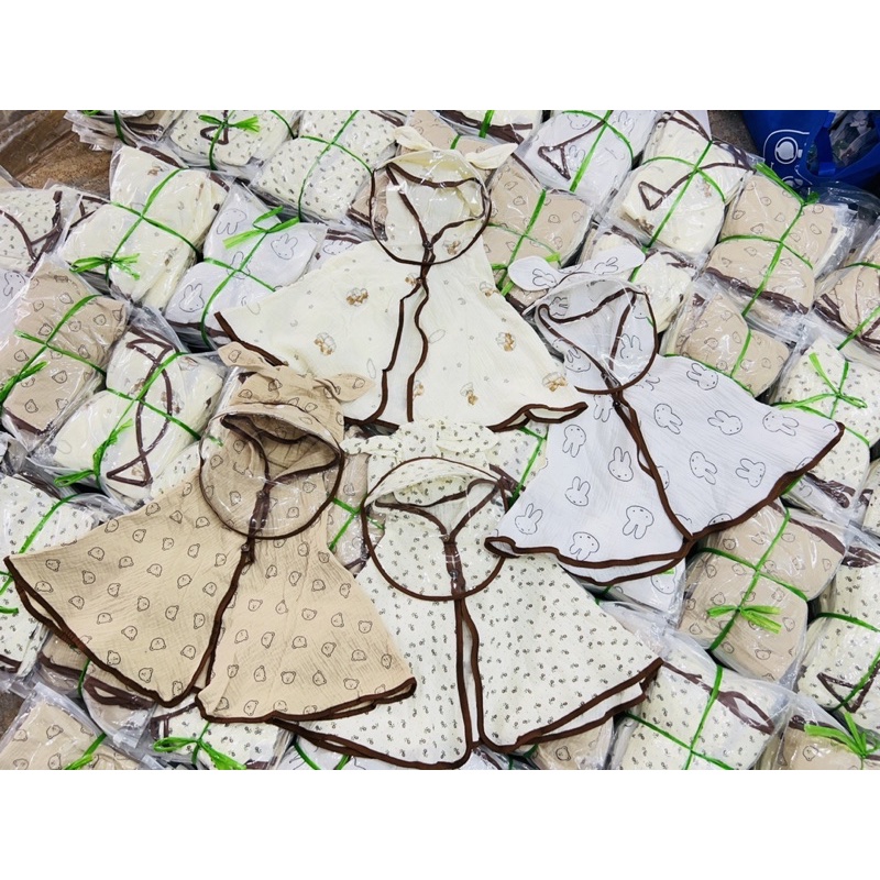 Áo choàng xô hàn muslintree kèm kính chống giọt bắn cao cấp, thân thiện cho da bé