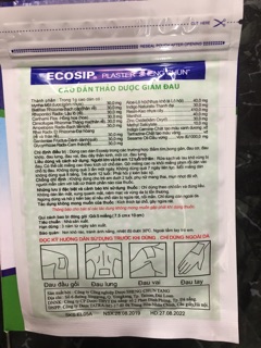 Cao dán thảo dược giảm đau ECOSIP (1 gói)