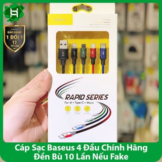 Cáp Baseus 4 Đầu Chính Hãng Baseus Rapid Lighning Micro Type C