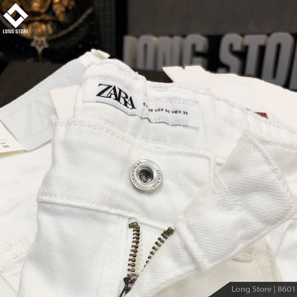 Quần jean nam za.ra ống ôm màu trắng cao cấp form skinny, quần bò nam năng động co giãn VBSHOP