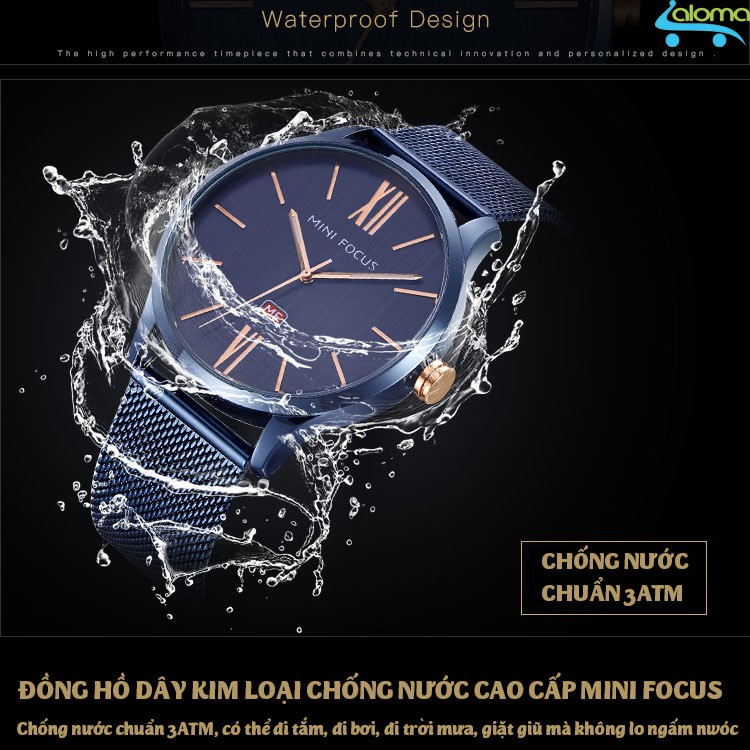 Đồng hồ nam cao cấp dây thép mặt 38mm Mini Focus chống nước (nobox)