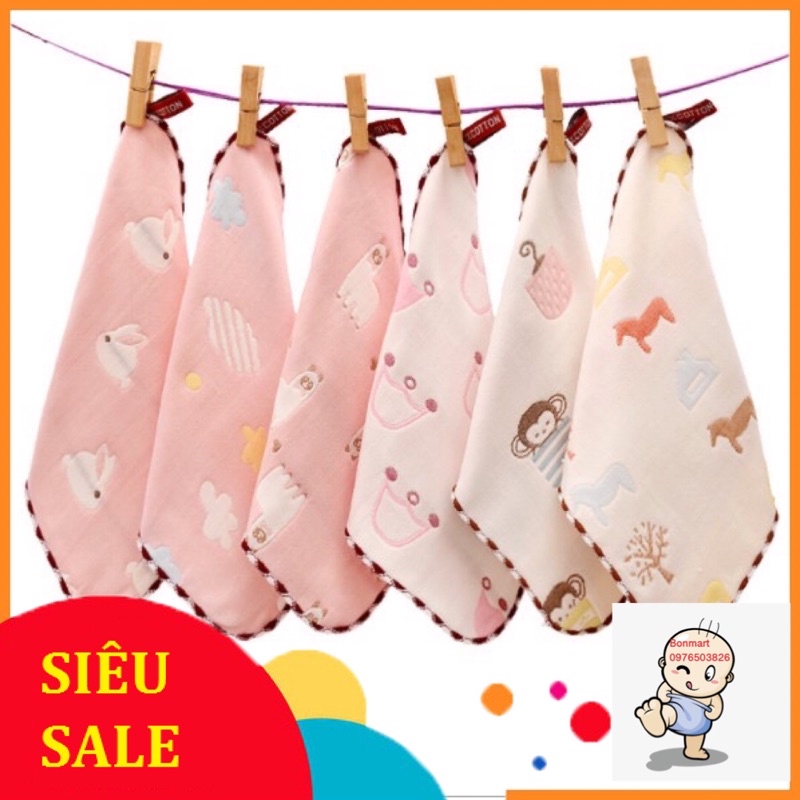 Khăn Mặt Cotton Lee Lee 6 Lớp,Mềm mịn Cho Bé,Khăn Mặt Xô Cho bé