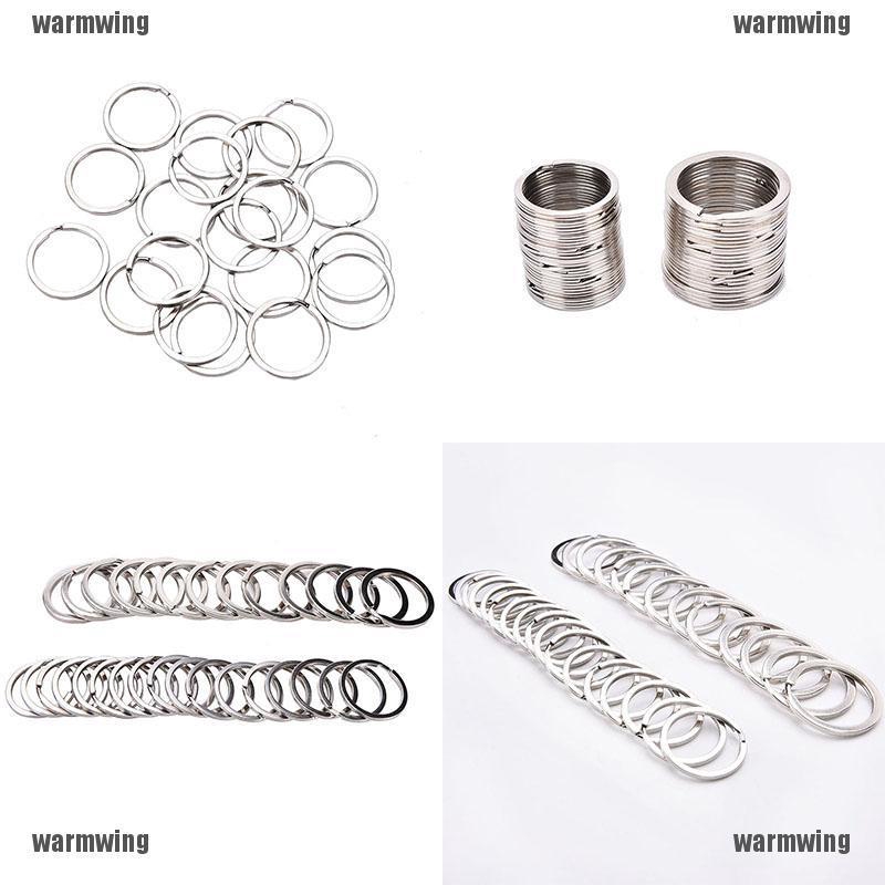 Set 100 Móc Khóa Tròn Bằng Thép Không Gỉ DIY # 2