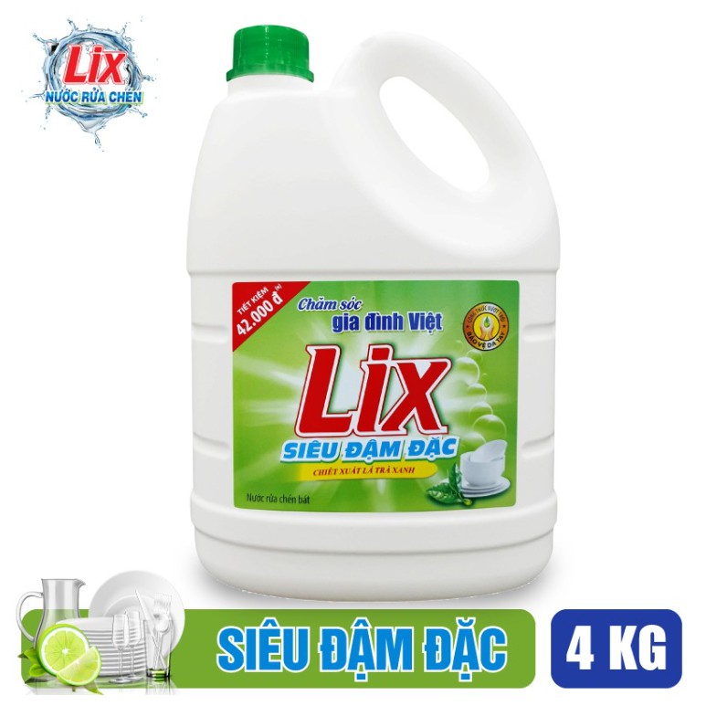 Nước rửa chén Siêu sạch Lix Hương Chanh 3.6Kg