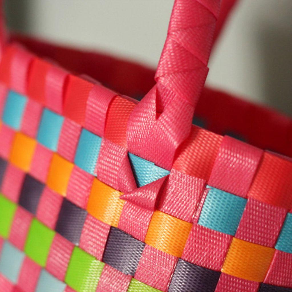 Danilo Giỏ Đựng Rau Củ Quả Bằng Nhựa PVC Dệt Nhiều Màu Sắc Thời Trang Đi Biển