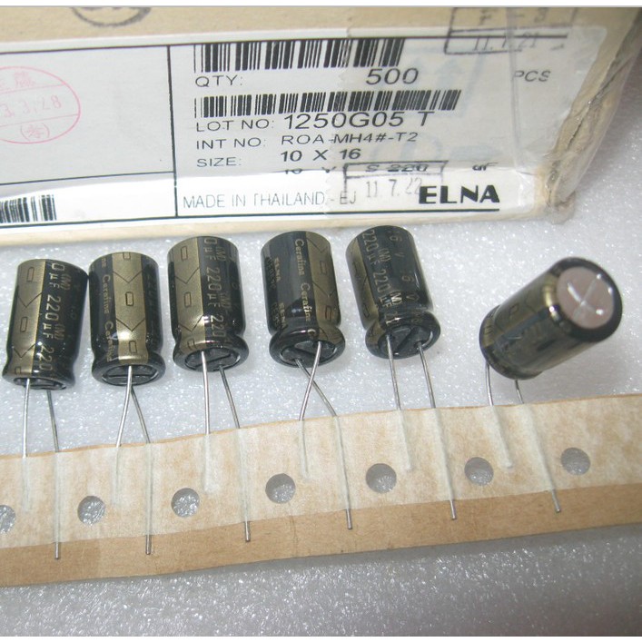 Tụ điện ROA 16V 220UF 10x16mm màu đen 220u