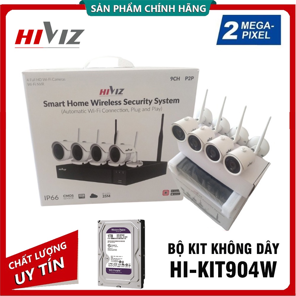 BỘ KIT CAMERA WIFI 4 KÊNH FULL HD 1080P (2.0MP) NVR QUAN SÁT NGÀY ĐÊM