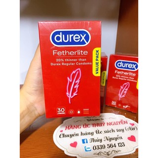 Bao cao su Durex hộp 30 chiếc Fetherlite siêu mỏng