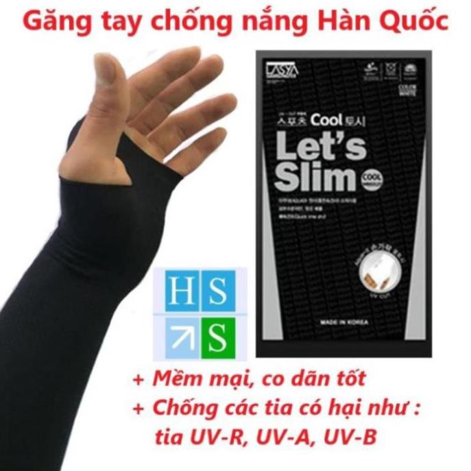 Đôi Găng tay chống nắng xỏ ngón Hàn Quốc Let's Slim Aqua (Nhiều mầu) - Chống tia UV , vải dầy dặn - HS Shop Thủ Đức