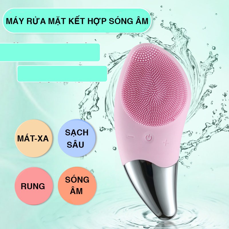 [Hàng Chuẩn] Máy Rửa Mặt Đa Năng Silicon mini Tích Hợp Sóng Âm Sonic Facial Brush. 1 Đổi 1 Trong 7 Ngày | BigBuy360 - bigbuy360.vn