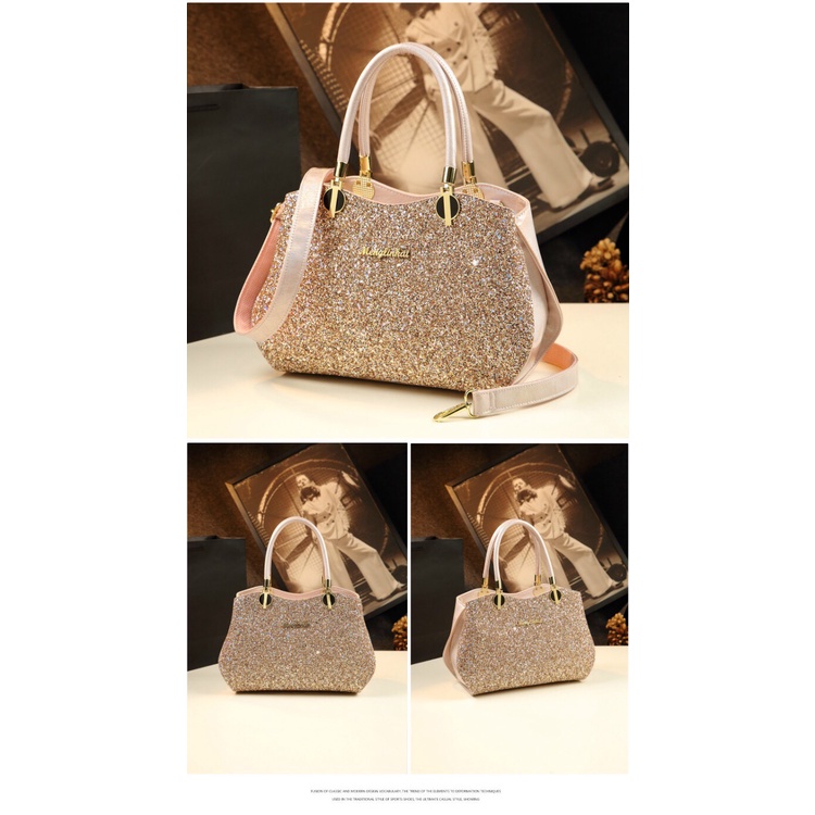 Túi xách nữ đẹp cao cấp ❤️ Tốt nhất ❤️  túi da nữ quảng châu đi tiệc sáng lấp lánh thời trang size 35cm sành điệu