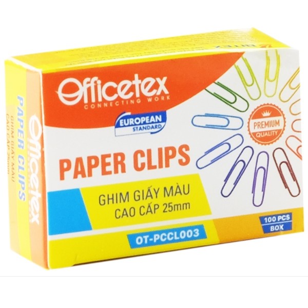 Ghim Giấy Màu Cao Cấp 25 mm Officetex OTPCCL003 100 Ghim/Hộp 8935276453378