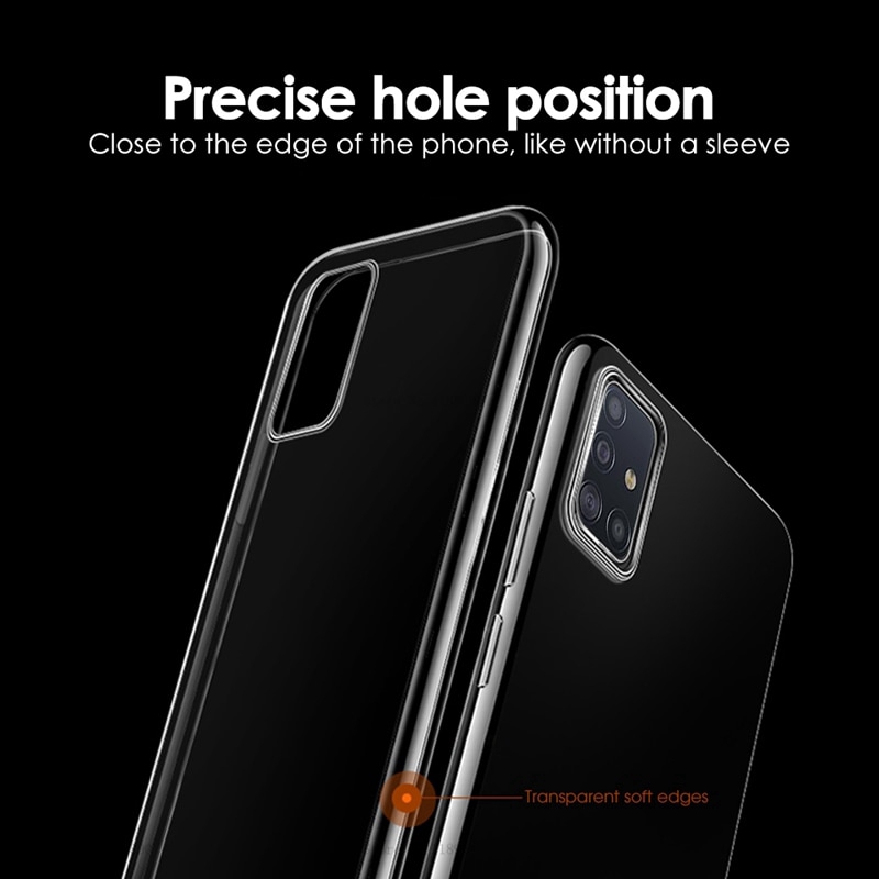 Samsung Galaxy A51 A71 M31 S20 Ultra Note 10 Lite A01 A70s A20s M30s M10s S20+ Note10+ Case Cover Ultra-thin Transparent TPU Silicone Soft Phone Case