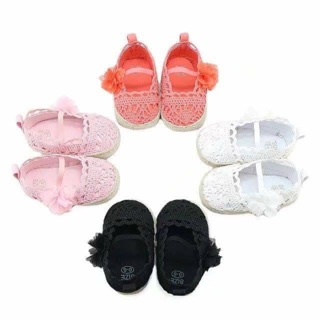 Freeship 99k TQ_Giày tập đi ren nơ bé gái