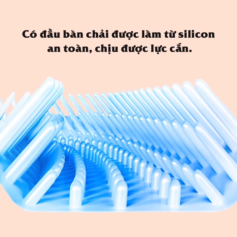 Bàn chải silicon cho bé, Bàn chải đánh răng chữ U cho bé 1-10 tuổi siêu mềm mại và an toàn Baby-S – SI019