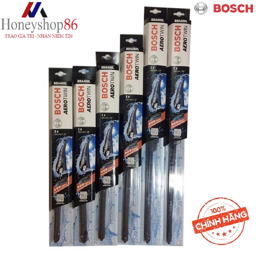 Gạt Mưa xe ô tô  Bosch Aero Twin thay thế cho các dòng xe:14”16”18”19”20”21"22”24”26”28”HONEYSHOP86