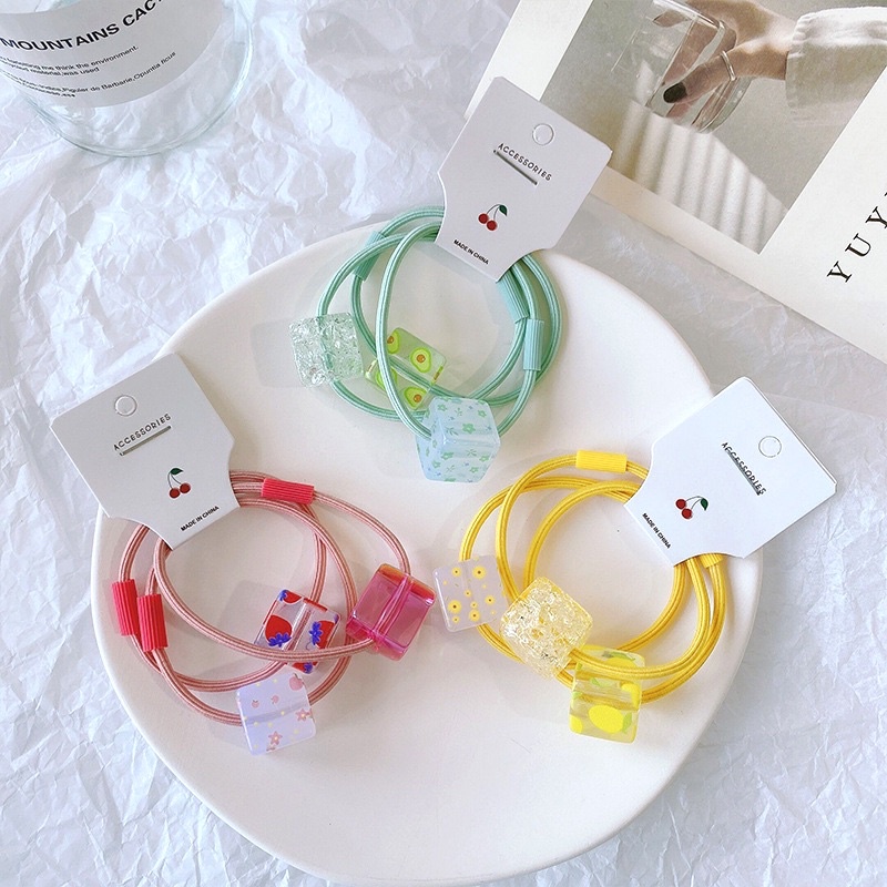 ✨Set 3 chun cột tóc hình viên kẹo ngot ngào