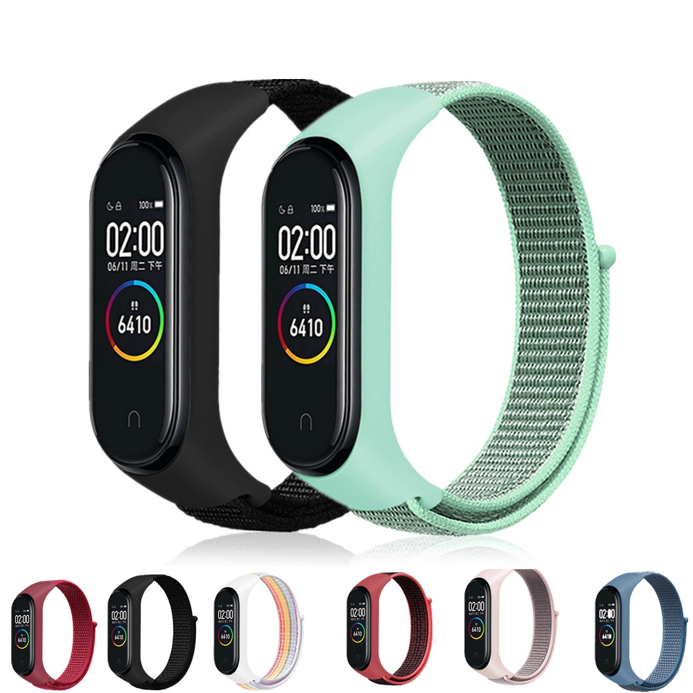 Pulseira dây đeo thay thế chất liệu nylon thoáng khí cho xiaomi mi band 4 3 4