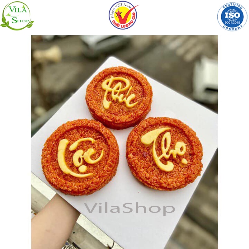 Khuôn Xôi, Bộ Khuôn Làm Xôi Hình Chữ Phúc - Lộc - Thọ, Đường Kính 13.5cm x Cao 7cm, Hạt Nhựa PP Chịu Nhiệt - Không Mùi