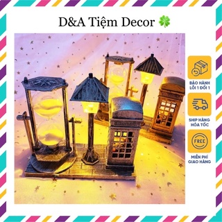 Đồ trang trí ĐỒNG HỒ CÁT biểu tượng bốt điện thoại, mô hình đồng hồ cát để bàn