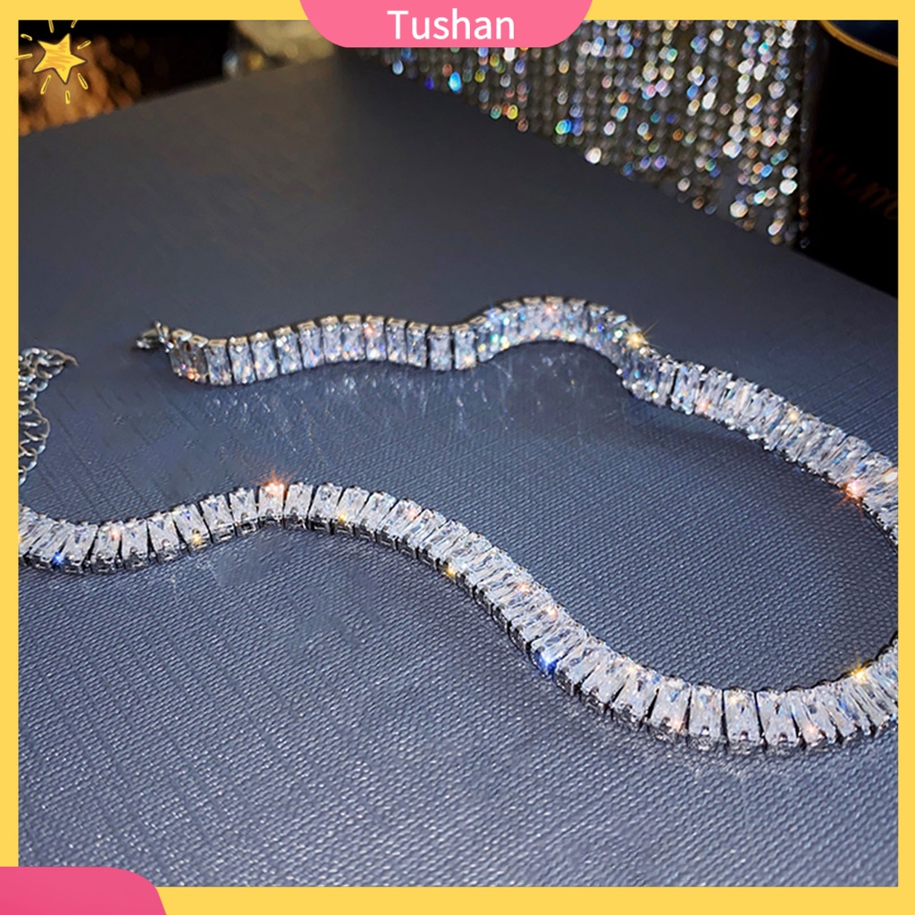 Vòng cổ choker siêu nhẹ đính đá zircon lấp lánh đơn giản