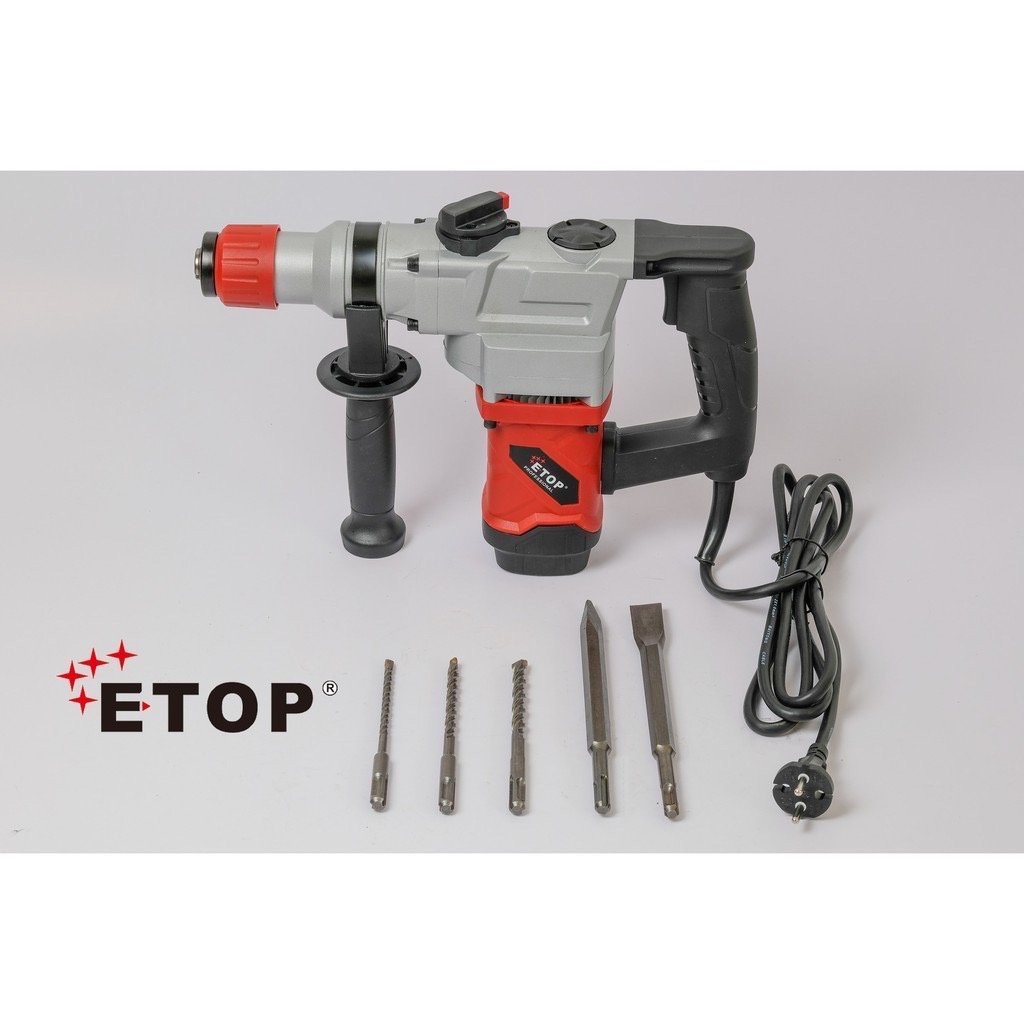 Máy khoan đục betong ETOP 2 chức năng XH5126, công suất 1050W kèm 5 mũi khoan-Bảo hàng 6 tháng
