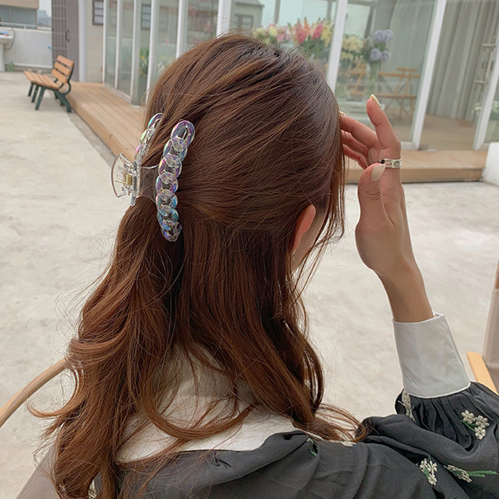 Kẹp Tóc Dạng Xoắn Dài Trong Suốt Nhiều Màu Cho Nữ