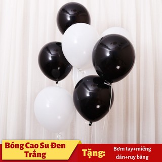 Set bóng lì chấm bi đen trắng trang trí tiệc cưới lãng mạn